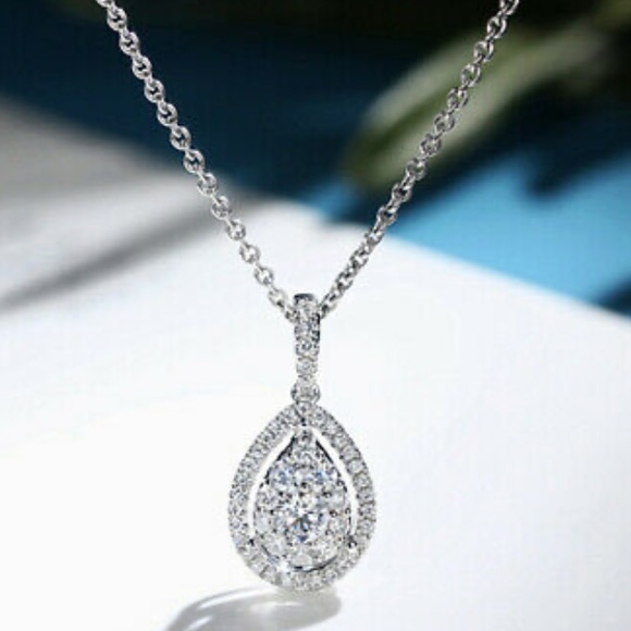 NWT SPARKLY STERLING Silver Necklace - Picture 2 of 4